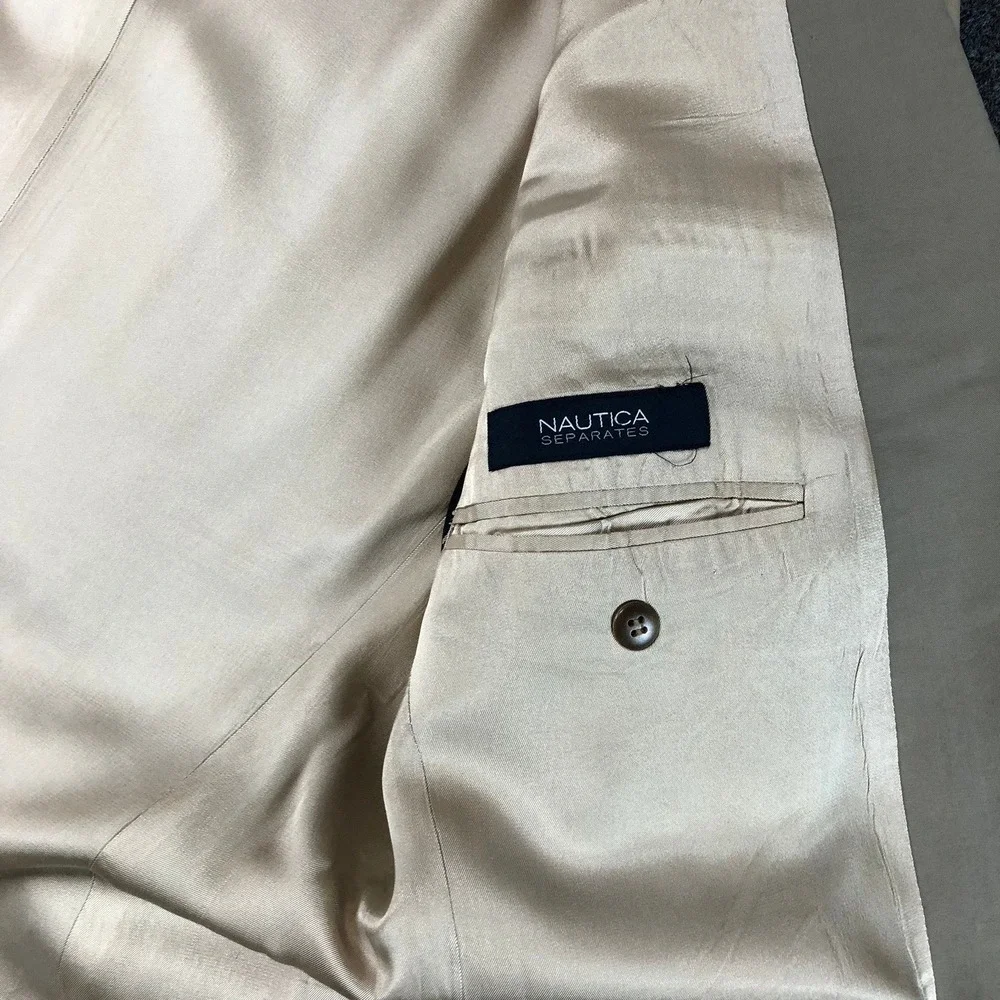 Nautica Mens‎ Beige Cotton Two Button Blazer Sport Coat Jacket